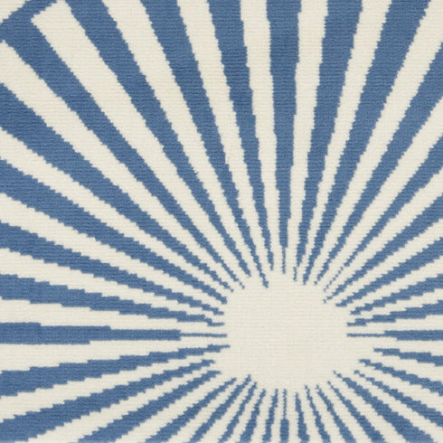 4' X 6' Blue and Ivory Geometric Power Loom Area Rug